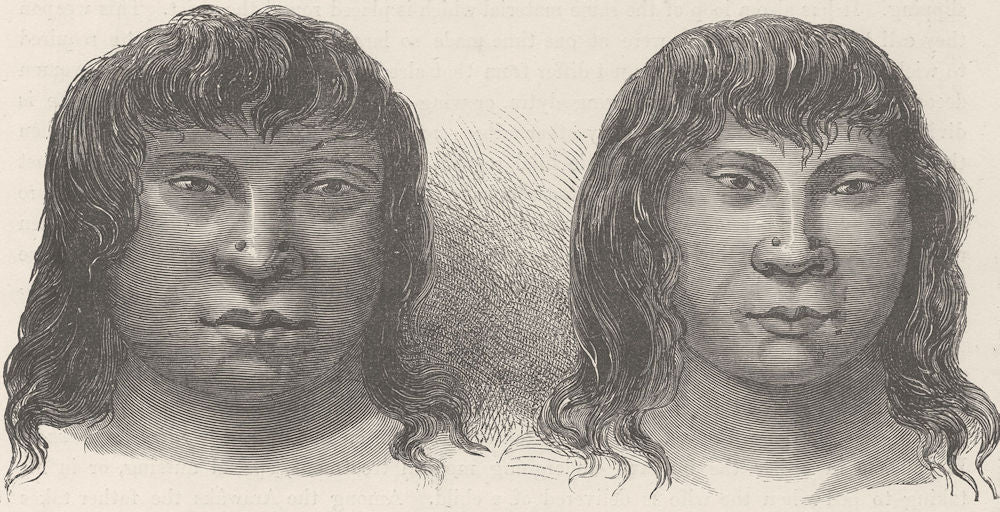 BRAZIL. Miranhas Indians, from the Rio Negro 1890 old antique print picture